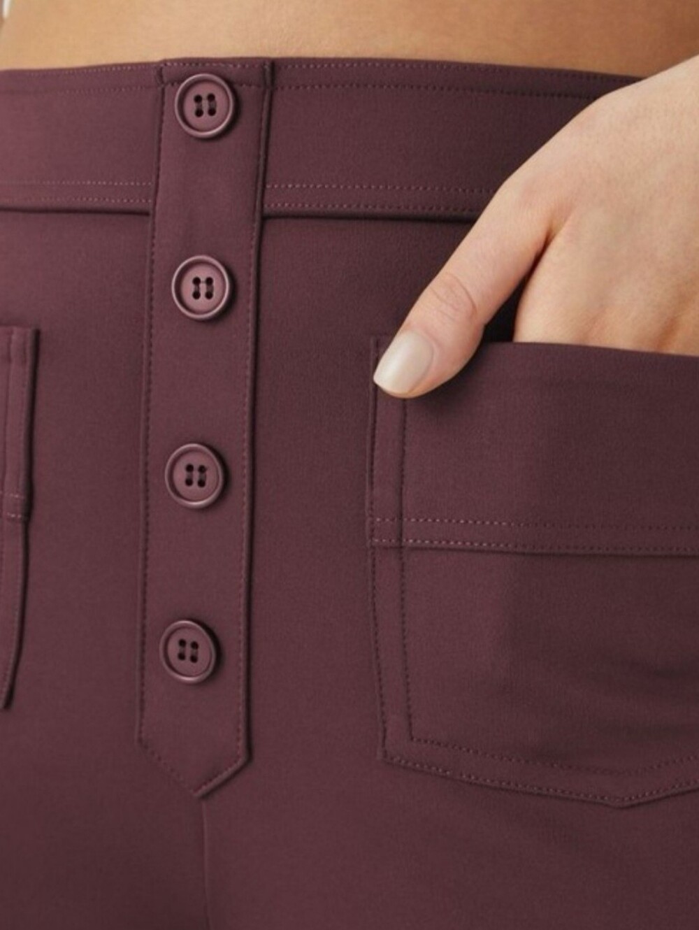 Halara High-Waist Straight Leg Pants in Burgundy NWOT - Picture 7 of 12